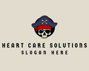 Skull Pirate Bone logo design