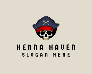 Skull Pirate Bone logo design