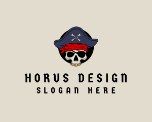 Skull Pirate Bone logo design