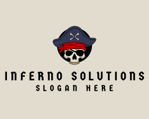 Skull Pirate Bone logo design