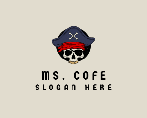 Skull Pirate Bone logo design