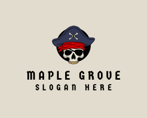 Skull Pirate Bone logo design