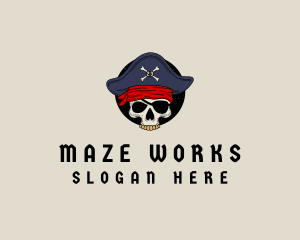 Skull Pirate Bone logo design