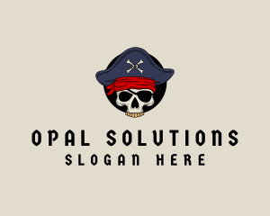 Skull Pirate Bone logo design