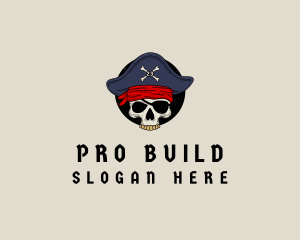 Skull Pirate Bone logo design