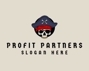 Skull Pirate Bone logo design