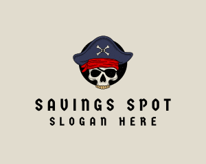 Skull Pirate Bone logo design