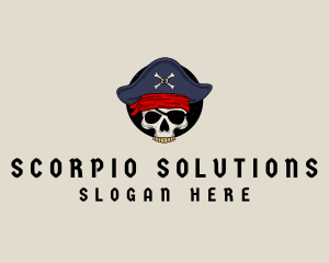 Skull Pirate Bone logo design