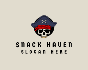 Skull Pirate Bone logo design