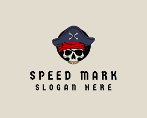 Skull Pirate Bone logo design