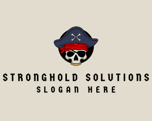 Skull Pirate Bone logo design