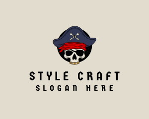 Skull Pirate Bone logo design