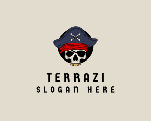 Skull Pirate Bone logo design