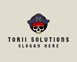 Skull Pirate Bone logo design