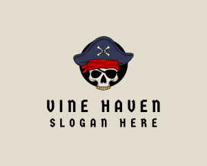 Skull Pirate Bone logo design