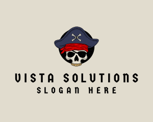 Skull Pirate Bone logo design