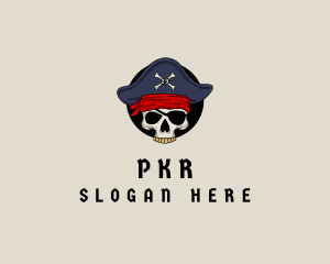 Skull Pirate Bone logo design