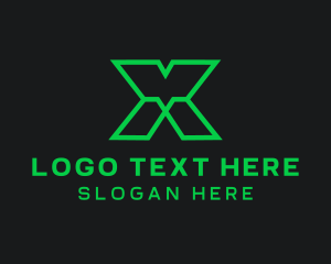Green - Software Technician Digital Letter X logo design