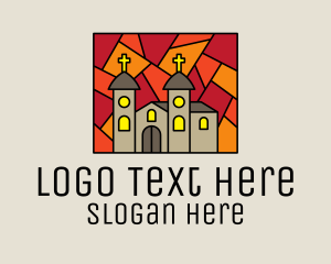 Cross - Religious Church Mosaic logo design