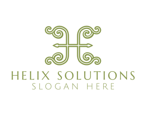 Elegent Green H logo design