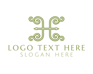 Traditional - Elegent Green H logo design
