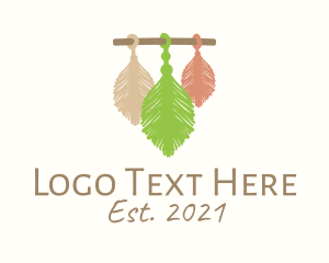 Home Decor - Hanging Macrame Leaves logo design