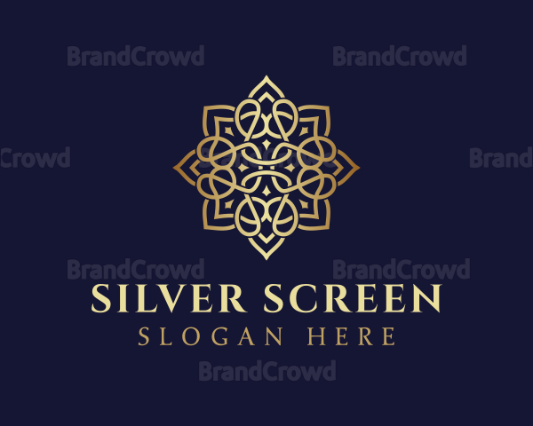 Golden Luxury Flower Logo