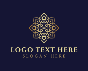 Bohemian - Golden Luxury Flower logo design