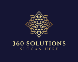 Golden Luxury Flower logo design