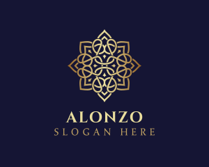 Golden Luxury Flower logo design