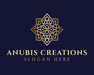 Golden Luxury Flower logo design