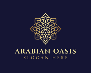Arabian - Golden Luxury Flower logo design
