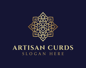 Golden Luxury Flower logo design