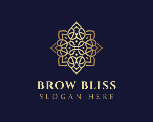 Golden Luxury Flower logo design