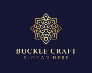 Golden Luxury Flower logo design