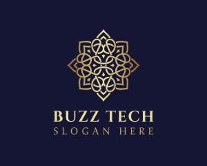 Golden Luxury Flower logo design