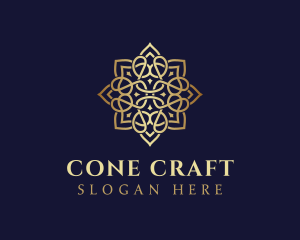 Golden Luxury Flower logo design