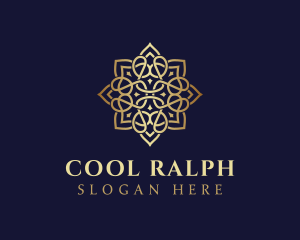 Golden Luxury Flower logo design