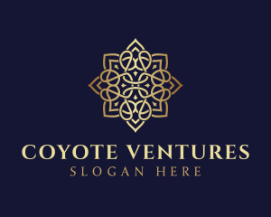 Golden Luxury Flower logo design