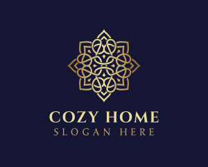 Golden Luxury Flower logo design