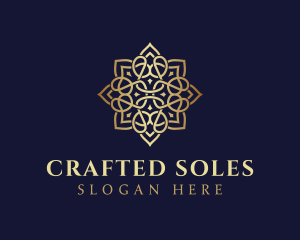 Golden Luxury Flower logo design