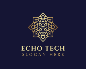 Golden Luxury Flower logo design