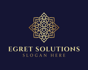 Golden Luxury Flower logo design