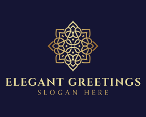 Golden Luxury Flower logo design