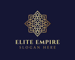 Golden Luxury Flower logo design