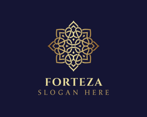 Golden Luxury Flower logo design