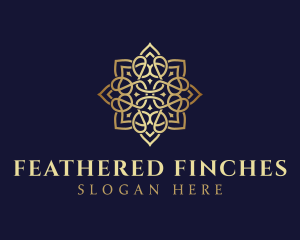 Golden Luxury Flower logo design