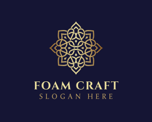 Golden Luxury Flower logo design