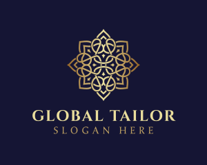 Golden Luxury Flower logo design