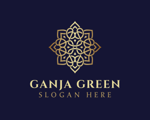 Golden Luxury Flower logo design